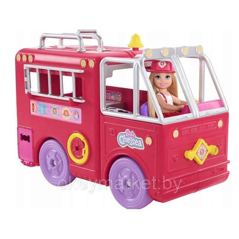 Игровой набор Barbie Челси и пожарная машина HCK73
