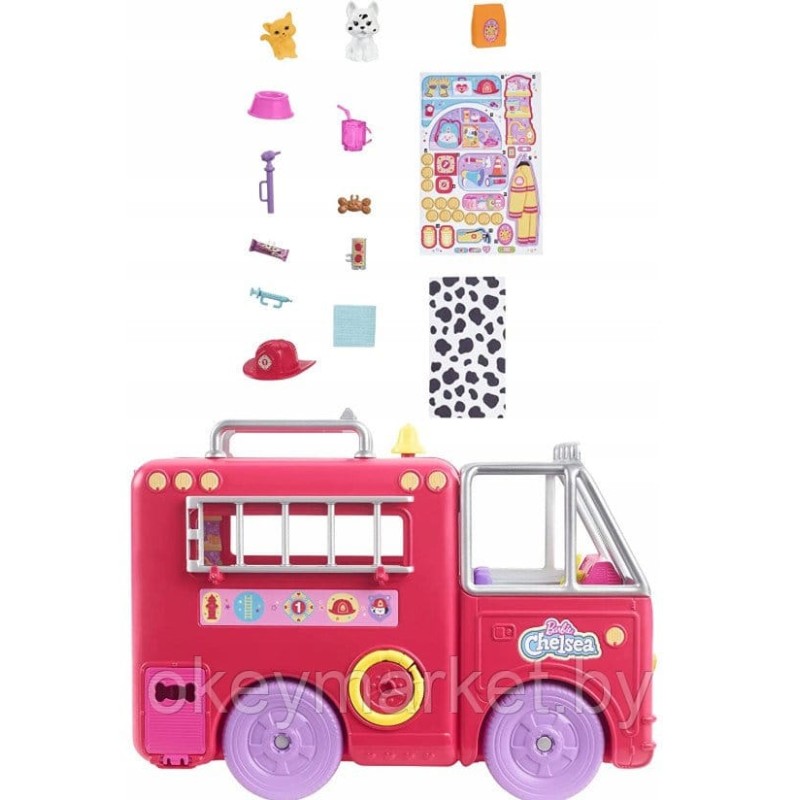 Игровой набор Barbie Челси и пожарная машина HCK73