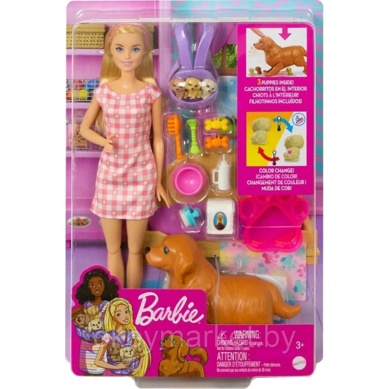Набор игровой Barbie Новорожденные щенки HCK75