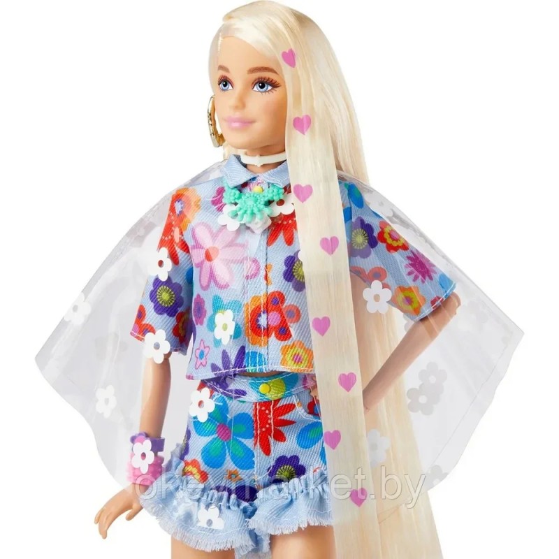 Кукла Barbie Экстра блондинка в джинсовом костюме  Mattel HDJ45