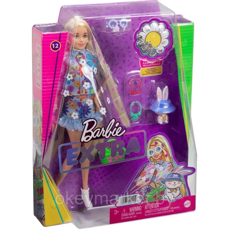 Кукла Barbie Экстра блондинка в джинсовом костюме  Mattel HDJ45