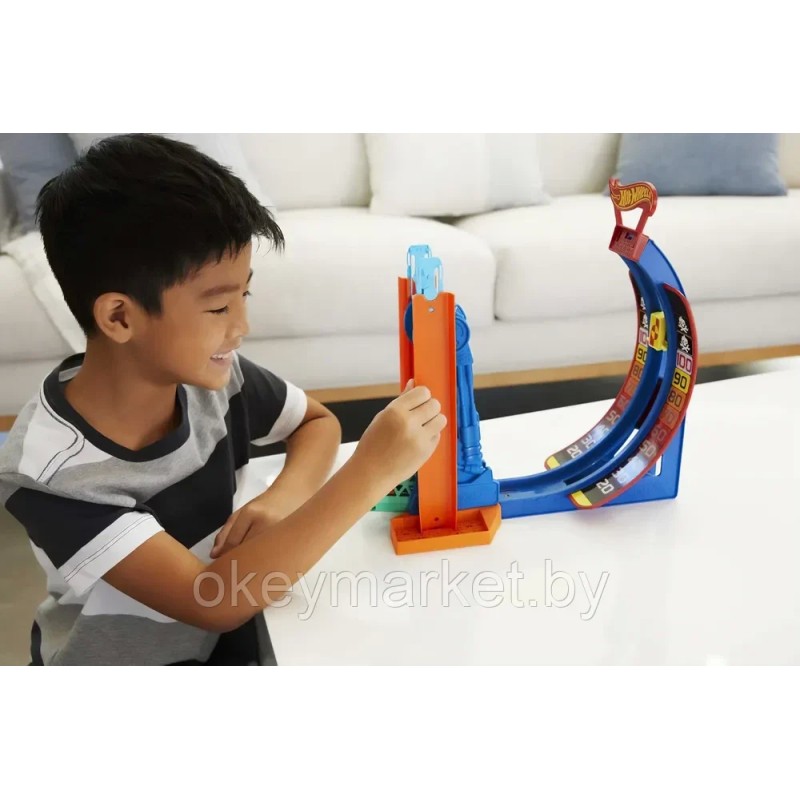 Игрушечный трек Hot Wheels Трасса Steam Drop с машинкой HDY47