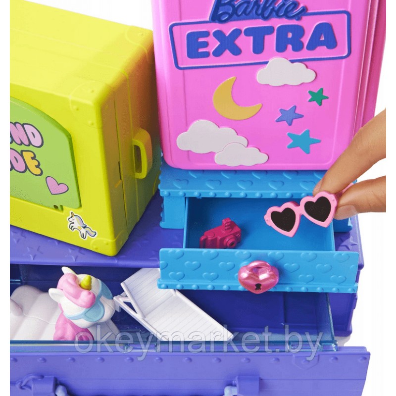 Мини-кукла Barbie Extra с питомцами и тематическим набором 