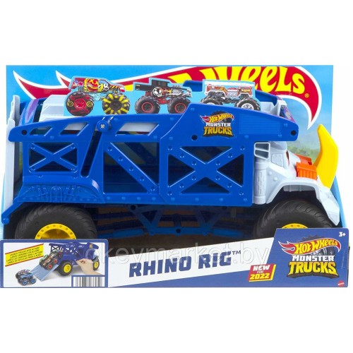 Машинка Mattel Hot Wheels Monster Trucks Грузовик-транспортер Рино Риг HFB13