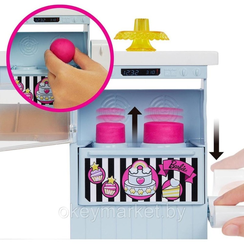 Игровой набор Barbie Кондитерская с куклой и аксессуарами HGB73