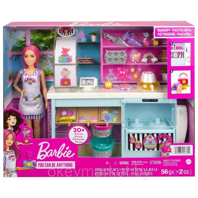 Игровой набор Barbie Кондитерская с куклой и аксессуарами HGB73