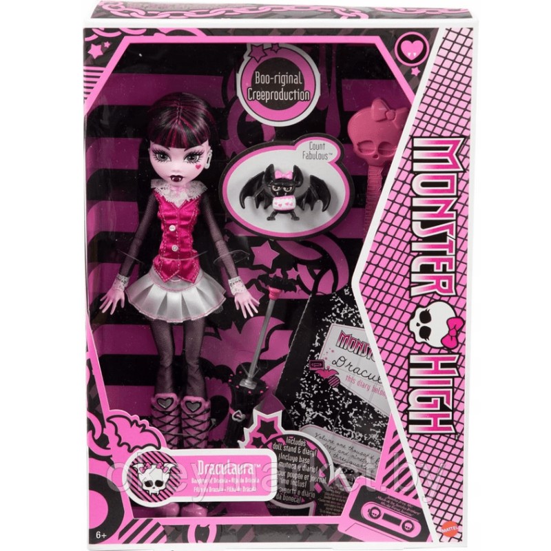 Кукла Mattel Monster High - Дракулаура + питомец летучая мышь - Монстр Хай HGC29