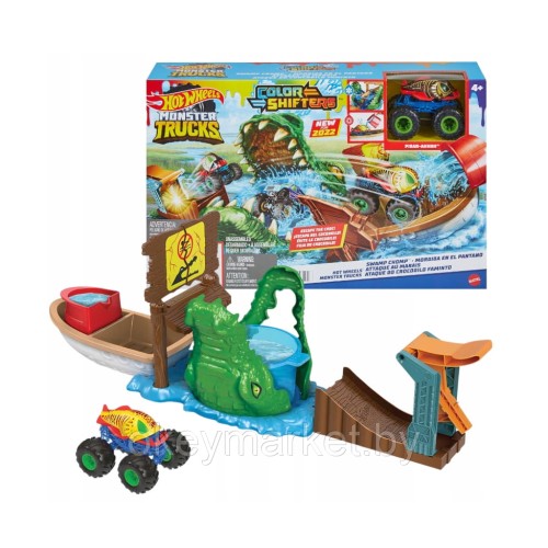 Игровой набор Hot Wheels Monster Truck Охота крокодила HGV14