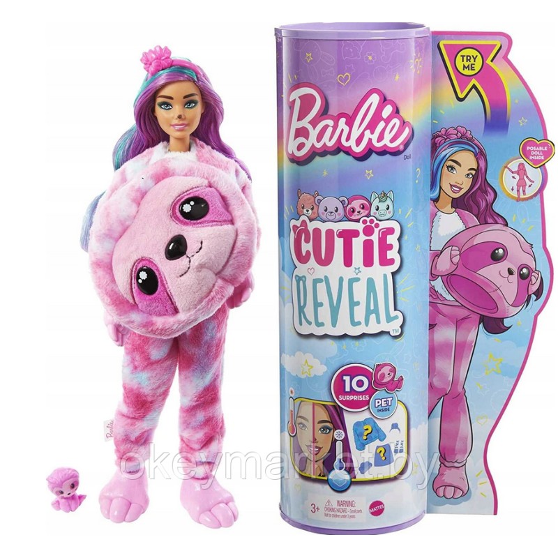 Кукла Barbie Cutie Reveal Ленивец HJL59