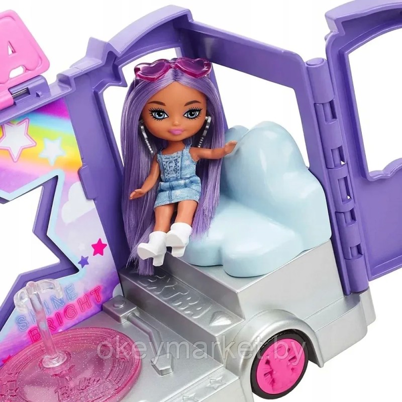 Игровой набор Mattel с куклой Barbie Extra Mini Minis Tour Bus - автобус для путешествий /HKF84