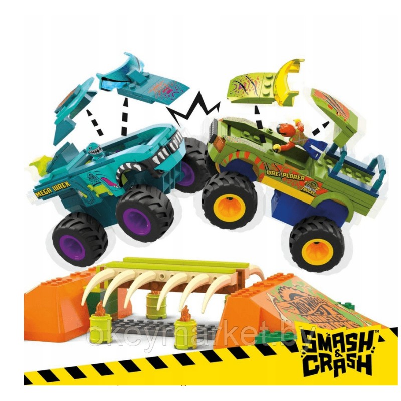 Конструктор Mega Bloks Hot Wheels  - Игровой конструктор Монстр трак 332 элемента - HKF89