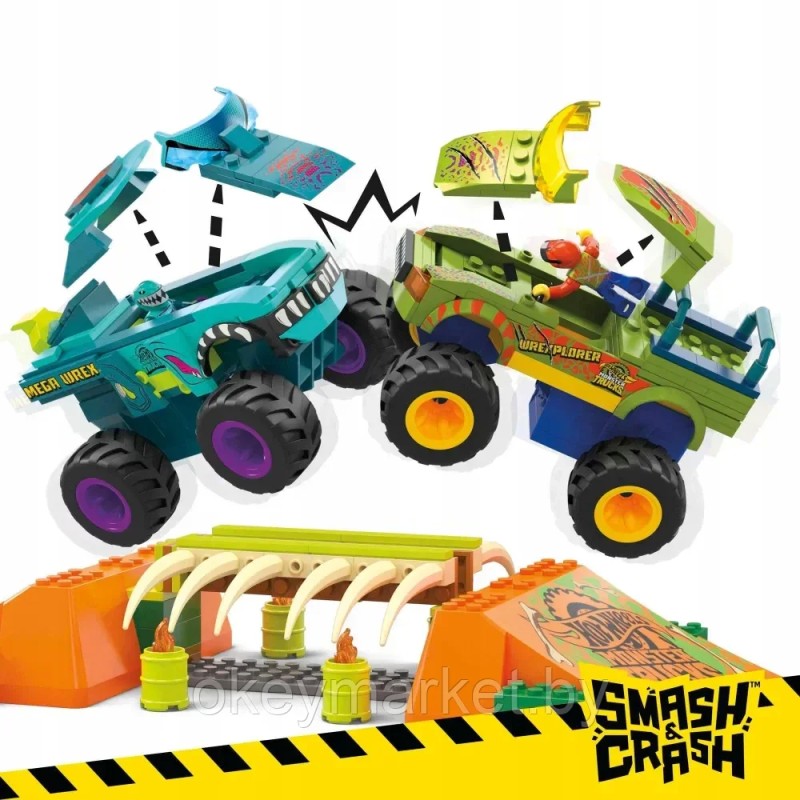 Конструктор Mega Bloks Hot Wheels  - Игровой конструктор Монстр трак 332 элемента - HKF89