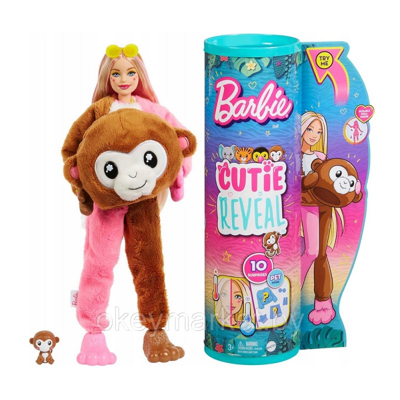 Кукла Barbie Cutie Reveal Обезьянка HKR01
