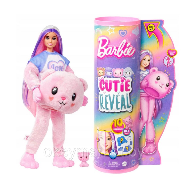 Кукла Barbie Cutie Reveal мишка Тедди HKR04