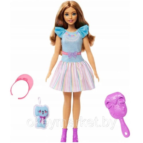 Кукла Barbie Моя первая Барби - Брюнетка с зайчиком HLL21