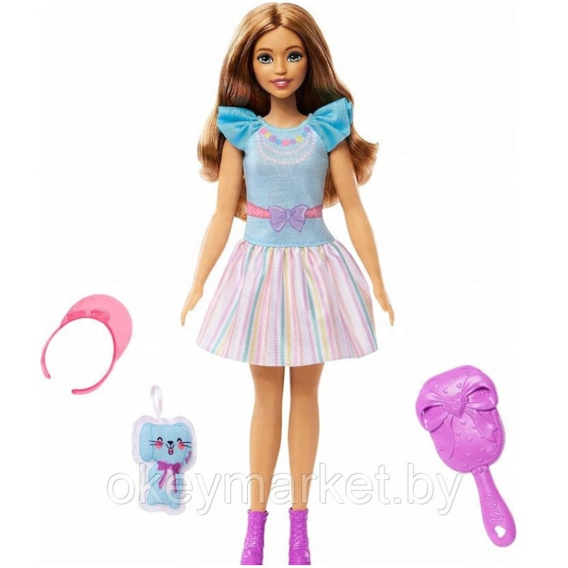 Кукла Barbie Моя первая Барби - Брюнетка с зайчиком HLL21