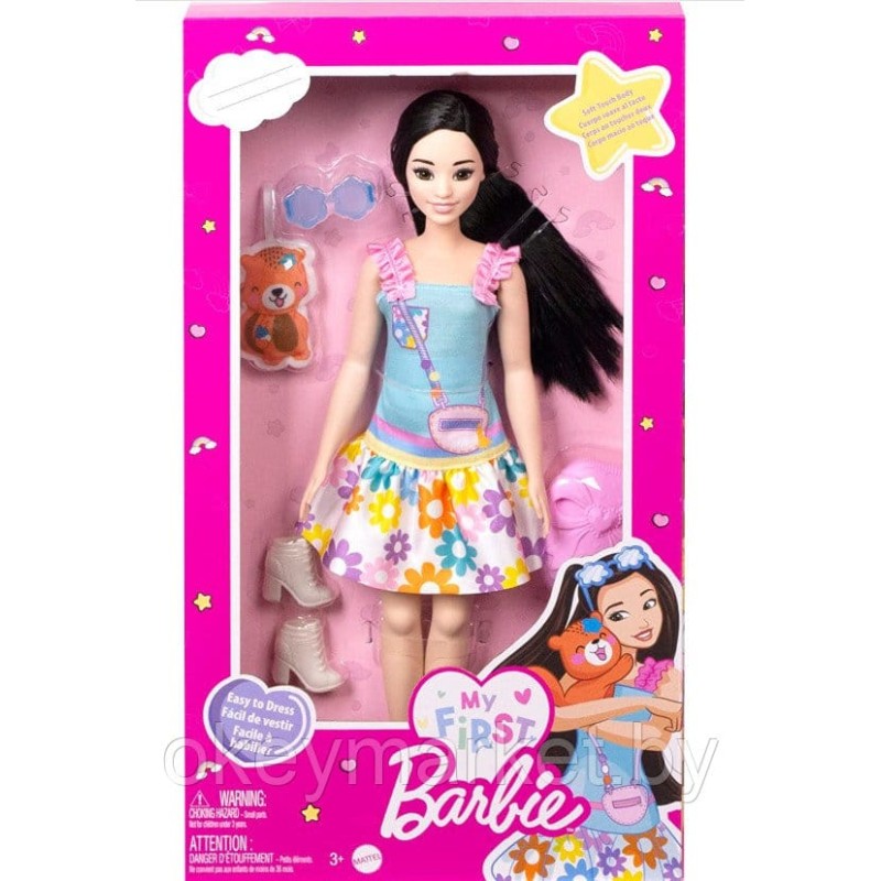 Кукла Barbie Моя первая Барби - Брюнетка с лисой HLL22