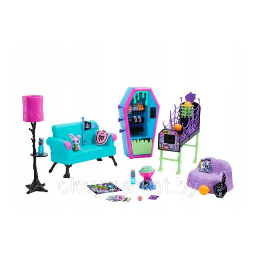 Игровой набор Мебель для кукол для гостиной Monster High для студентов HNF67