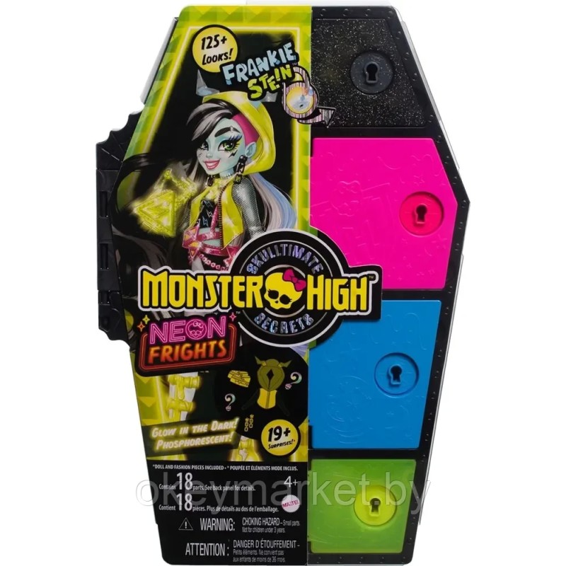 Кукла Mattel Monster High Neon Frights Фрэнки Штайн -Монстер Хай HNF79