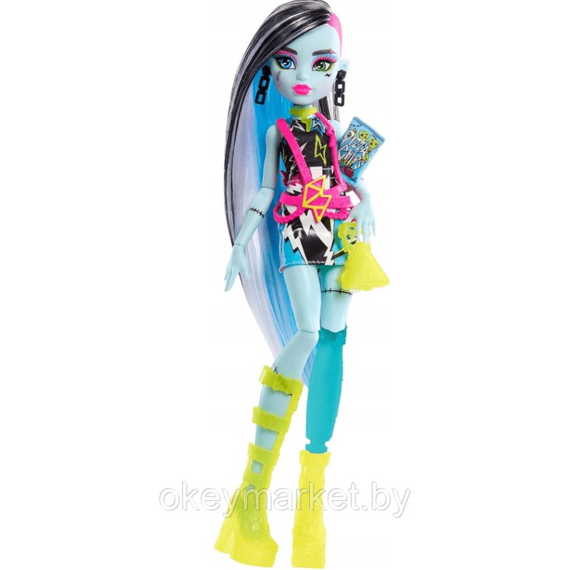 Кукла Mattel Monster High Neon Frights Фрэнки Штайн -Монстер Хай HNF79