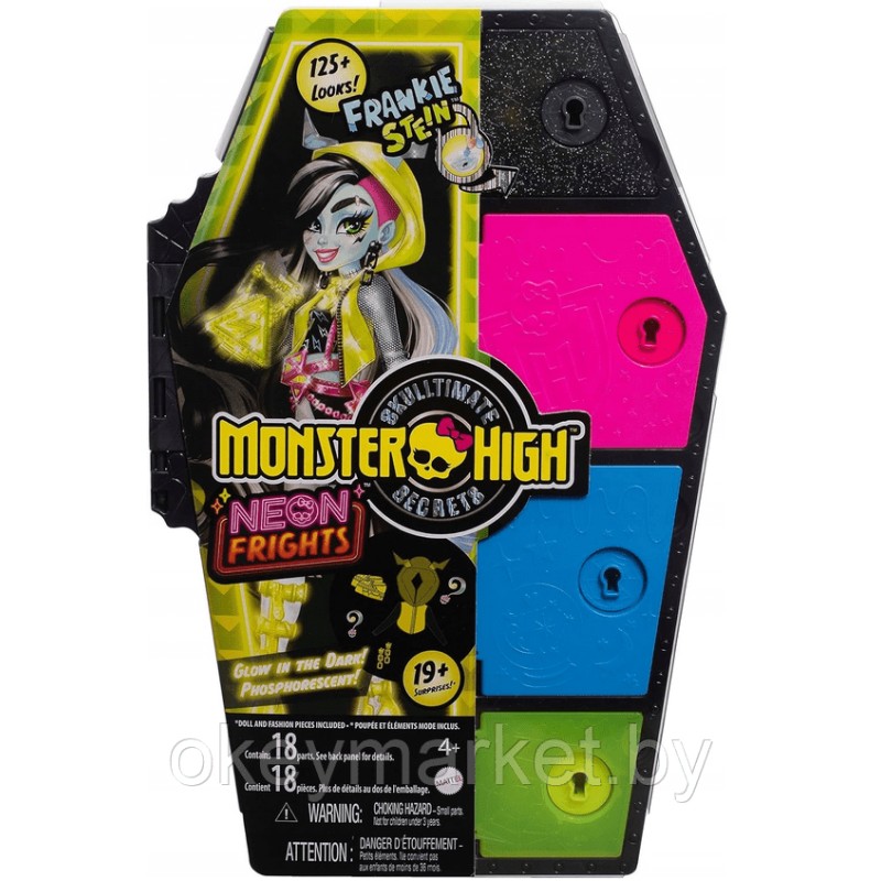 Кукла Mattel Monster High Neon Frights Фрэнки Штайн -Монстер Хай HNF79