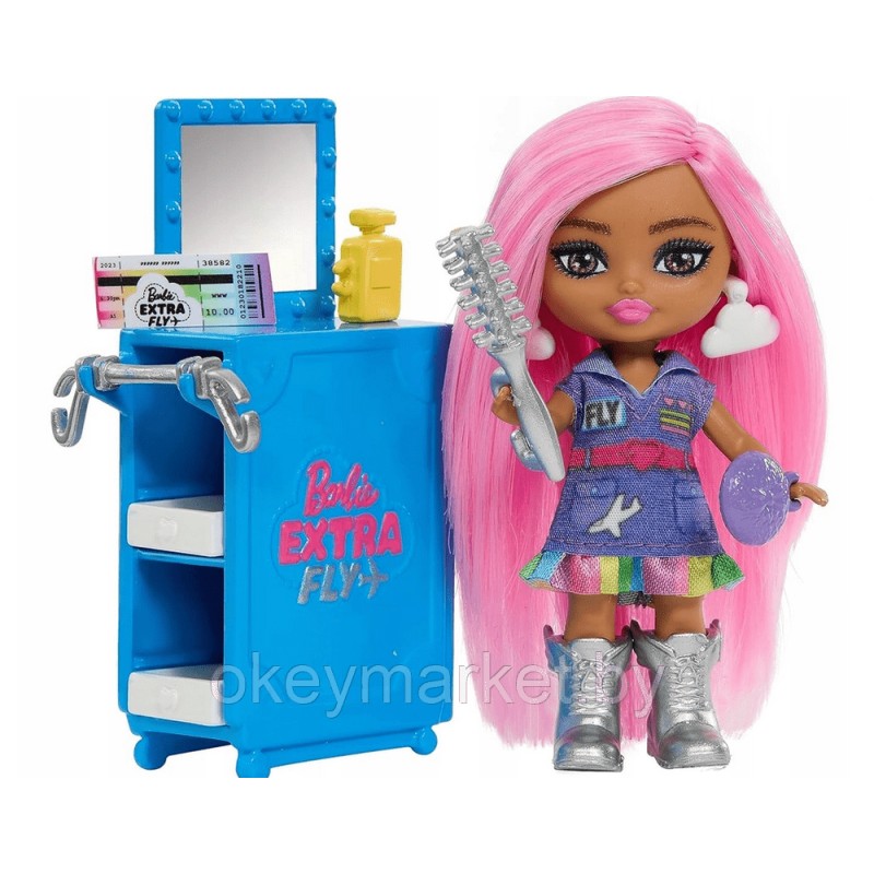 Игровой набор Барби Самолет Extra Fly с мини куклой и аксессуарами HPF72