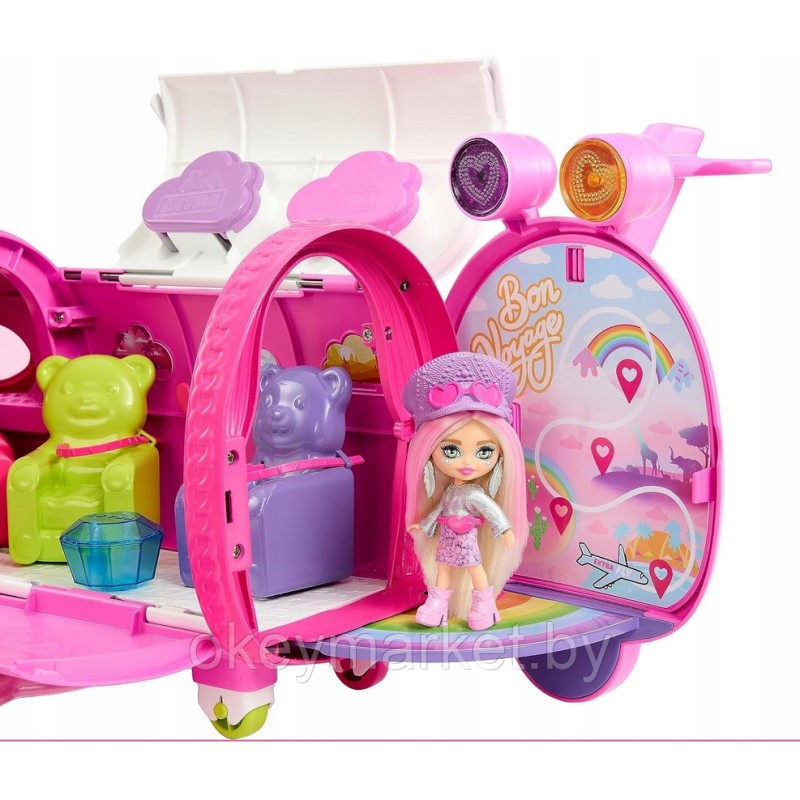 Игровой набор Барби Самолет Extra Fly с мини куклой и аксессуарами HPF72