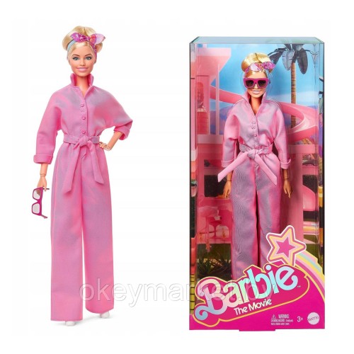 Кукла Barbie The Movie Марго Робби в розовом костюме HRF29