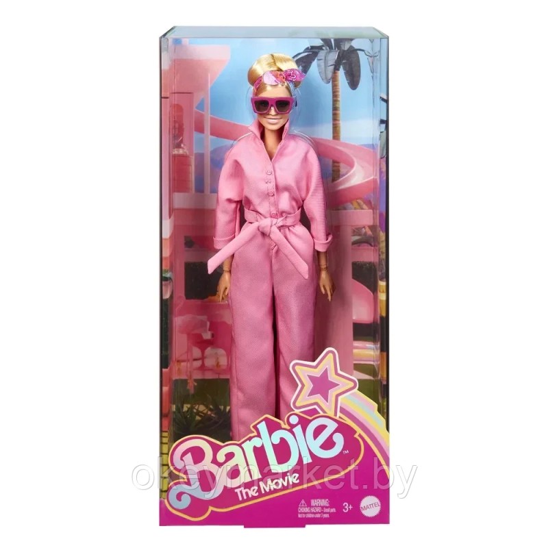 Кукла Barbie The Movie Марго Робби в розовом костюме HRF29