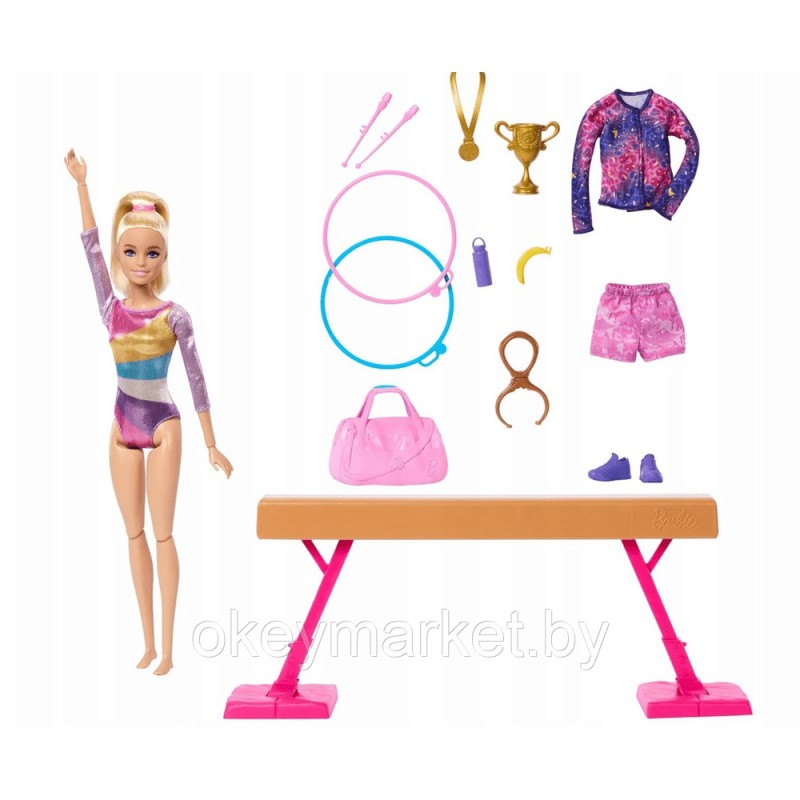 Кукла Barbie Гимнастка со спортивными аксессуарами HRG52