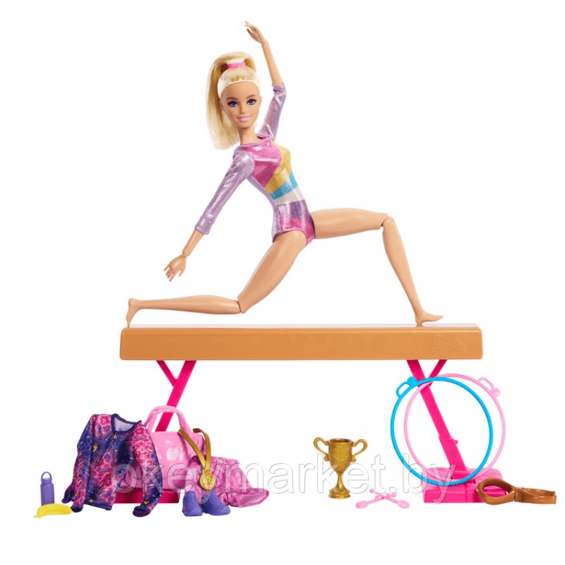 Кукла Barbie Гимнастка со спортивными аксессуарами HRG52