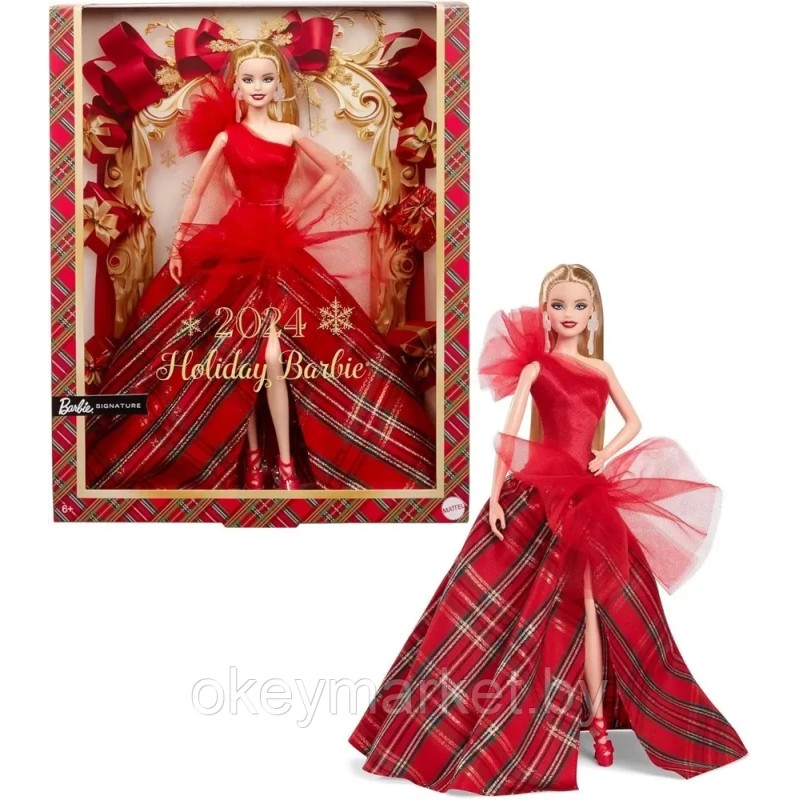Коллекционная кукла Mattel Barbie Signature 2024 Holiday Blonde Doll HRM61