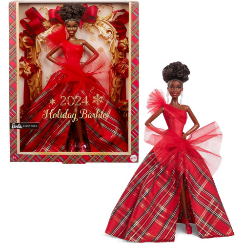 Кукла Mattel Barbie HRM62 Коллекционная кукла с каштановыми волосами в клетчатом платье