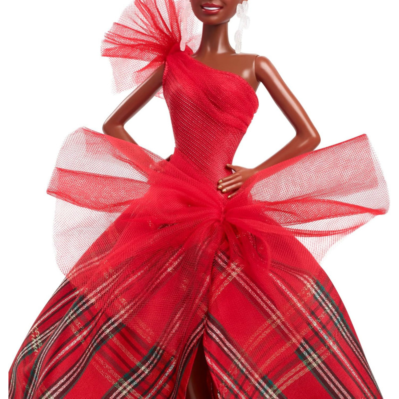 Кукла Mattel Barbie HRM62 Коллекционная кукла с каштановыми волосами в клетчатом платье