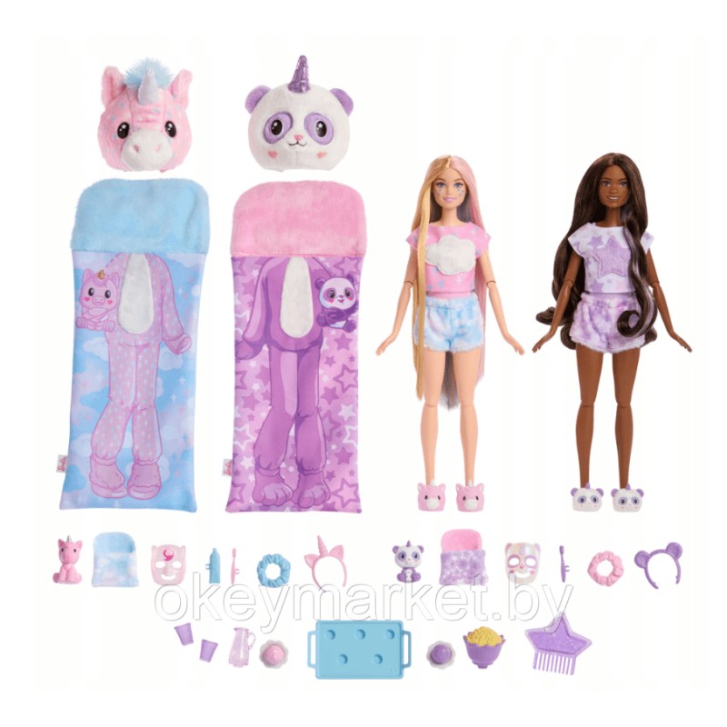 Кукла Mattel Barbie Cutie Reveal - Подарочный набор Пижамная вечеринка Барби HRY15