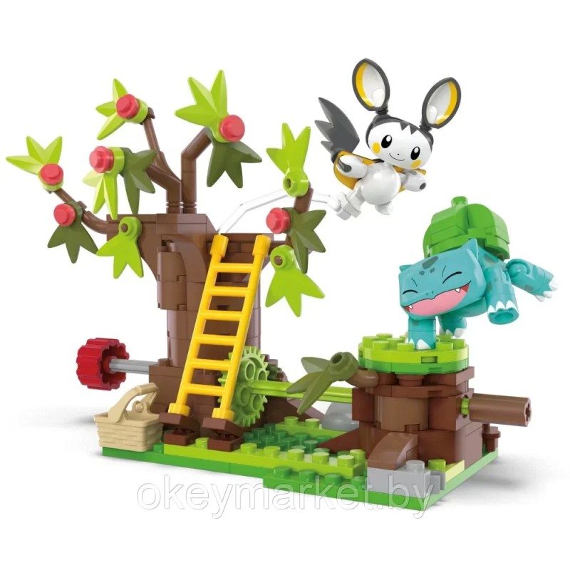 Конструктор Mega Pokemon Зачарованный лес Эмольга и Бульбасаура