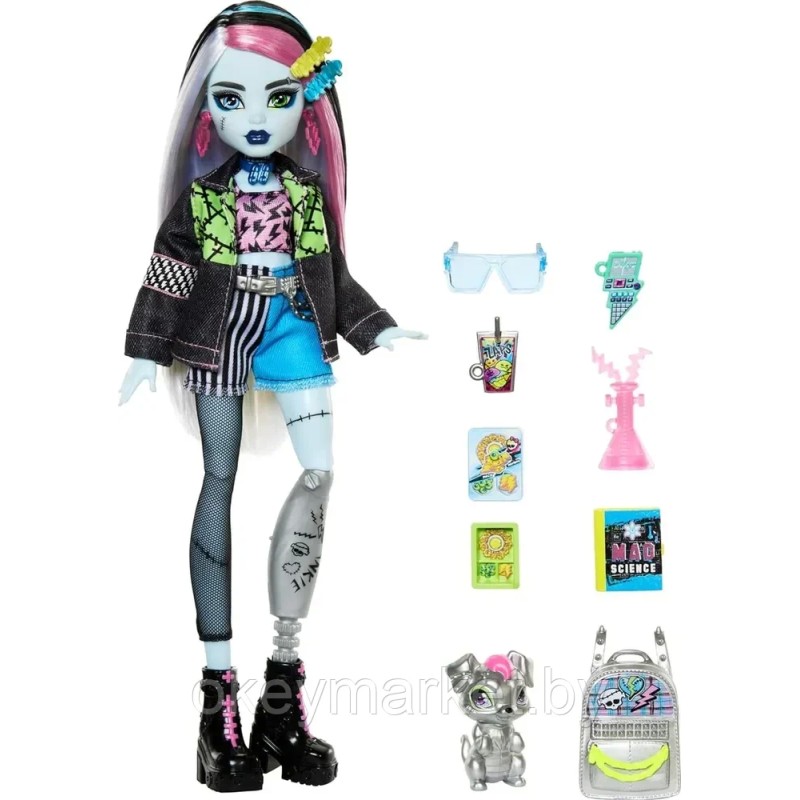 Кукла Монстер Хай Френки Штейн с питомцем Ватзи - Monster High HXH73