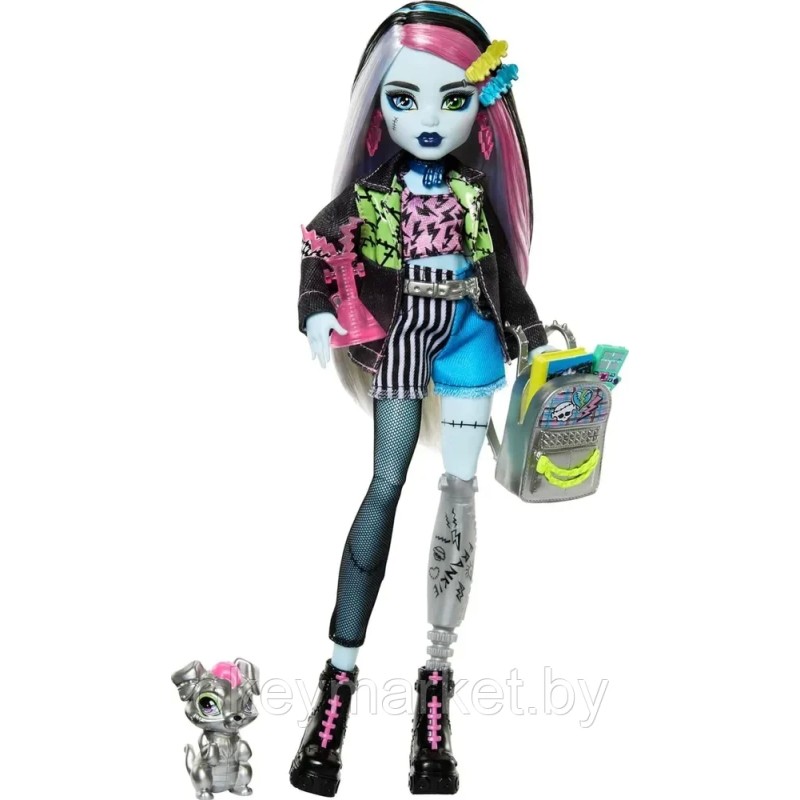 Кукла Монстер Хай Френки Штейн с питомцем Ватзи - Monster High HXH73