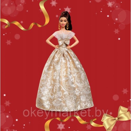 Коллекционная кукла Mattel Barbie Signature брюнетка в блестящем платье JBH96