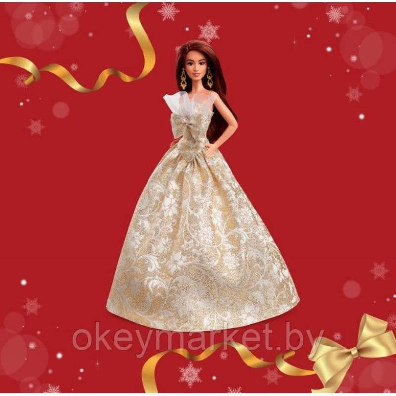 Коллекционная кукла Mattel Barbie Signature с каштановыми волосами в блестящем платье JBH97