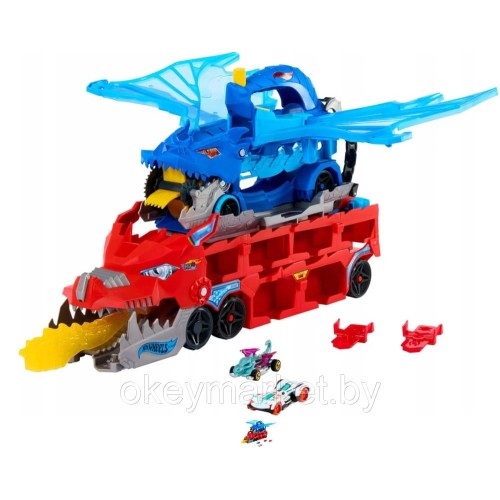 Игровой набор Hot Wheels Автовоз Дракон-перевозчик JBM72
