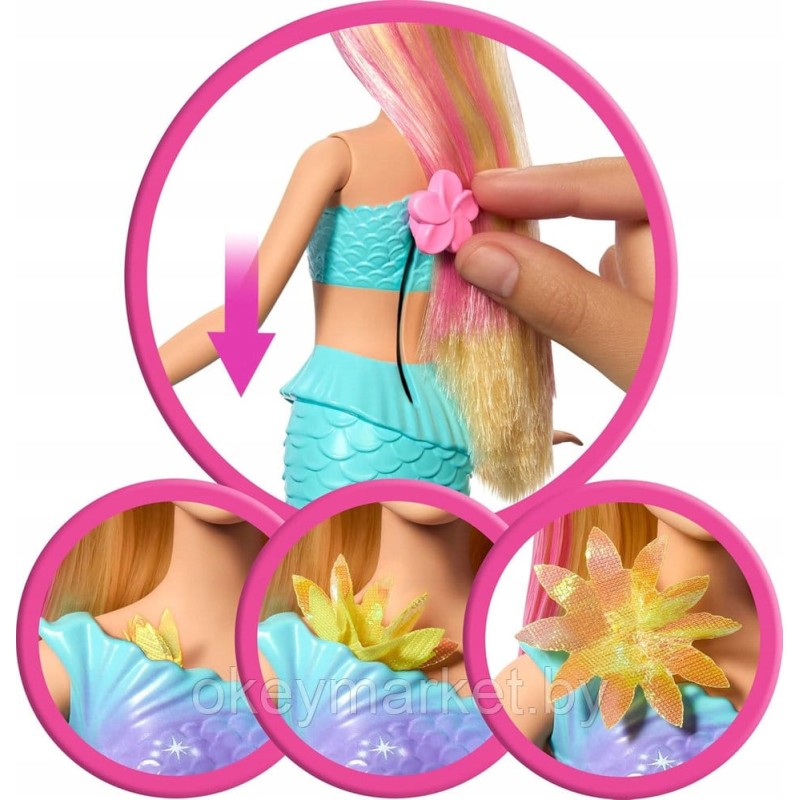 Кукла русалка Barbie Flower Magic Mermaid Doll JDM72