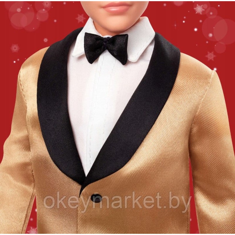 Коллекционная кукла Mattel Barbie Signature Кен блондин в костюме с золотым жакетом JGK55
