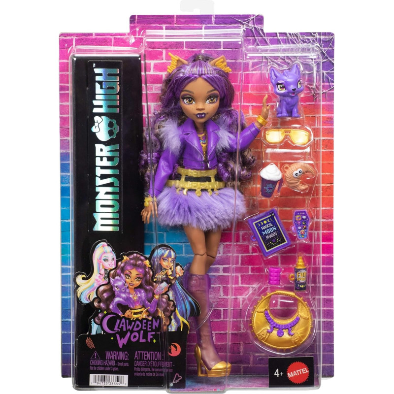 Кукла Monster High JHK30 Clawdeen Wolf G3 с питомцем Crescent