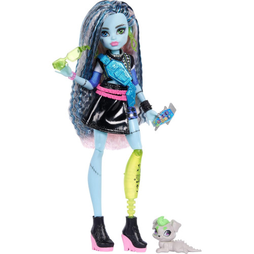 Кукла Monster High JHK31 Френки Штейн G3 с питомцем Ватзи и с 7 аксессуарами