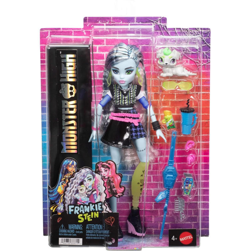 Кукла Monster High JHK31 Френки Штейн G3 с питомцем Ватзи и с 7 аксессуарами
