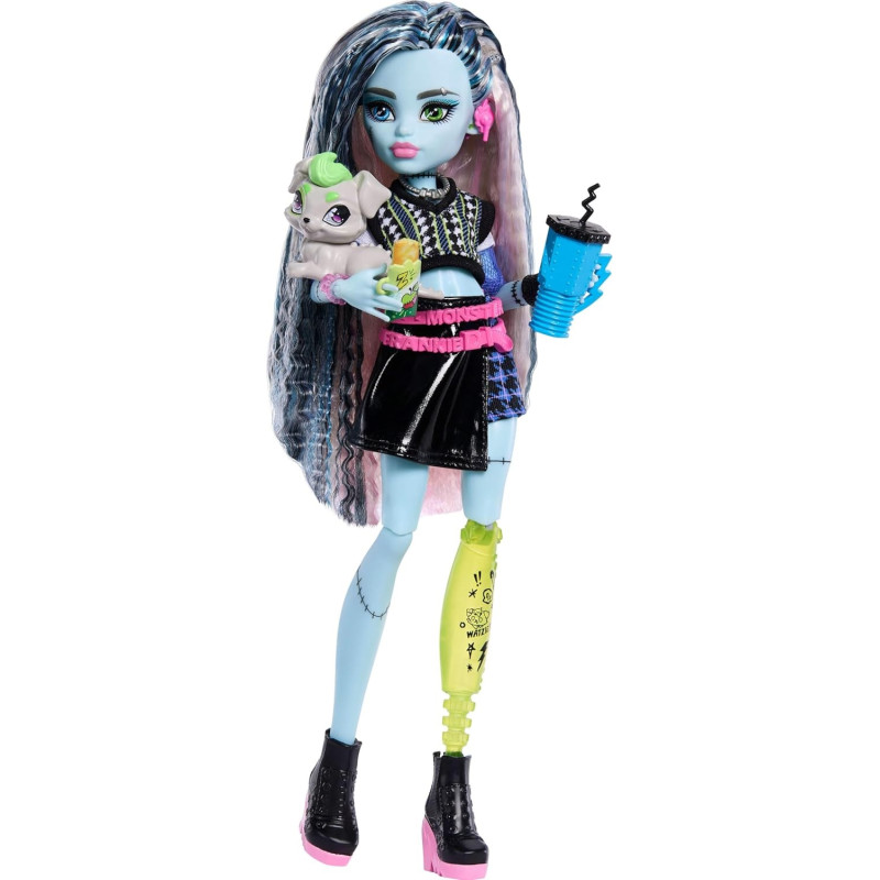 Кукла Monster High JHK31 Френки Штейн G3 с питомцем Ватзи и с 7 аксессуарами