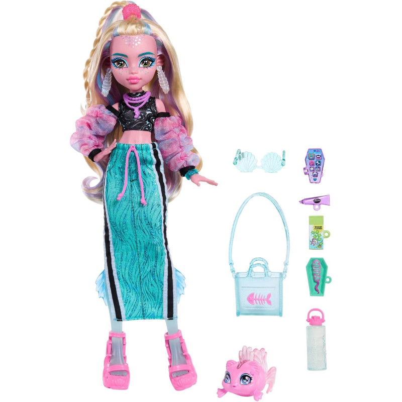 Кукла Monster High JHK33 Лагуна Блю G3 с рыбкой Нептуной