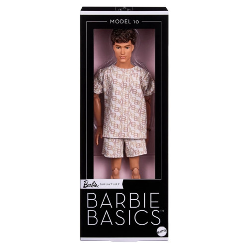 Кукла Mattel Barbie JJX29 Кукла Кен из серии Barbie Basics, модель 10, с каштановыми волосами, в рубашке и шортах