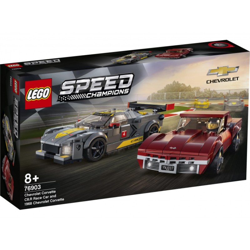 76903 Lego Speed Champions Chevrolet Corvette C8 R Race Car and 1968 Chevrolet Corvette